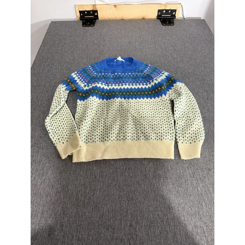 CREWCUTS Wool Blend Fair Isle Nordic SWEATER COLOR BLUE Sz S 6-7 EEUC